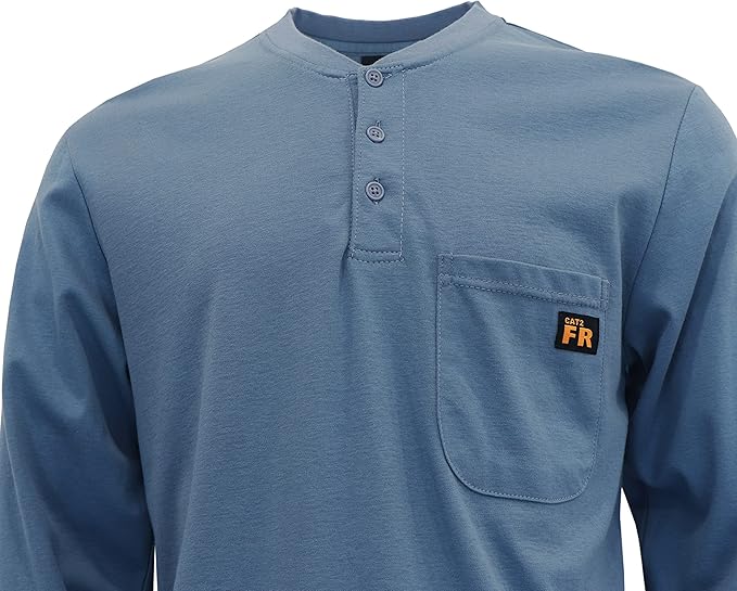 KONRECO FR Shirts for Summer Flame Resistant Shirt 5.5oz Light Weight CAT2 Henley Shirts