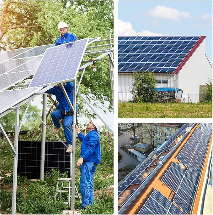 Bifacial 100W Solar Panel Kit with 10A PWM Charge Controller, Cables, Connectors & Mounting Brackets for RV, Boat, Marine, Home, Outdoor Off-Grid Solar System (200W Kit)
