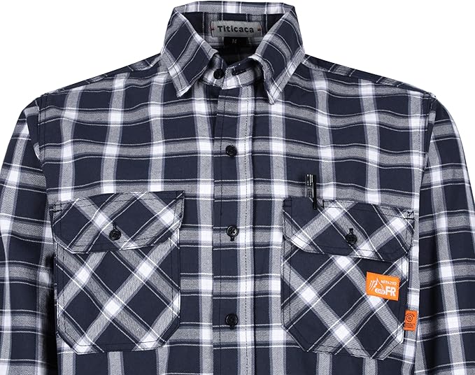 Titicaca FR Shirts for Men 6.5oz Lightweight Flame Resistant Button Down Work Shirt Fire Retardant Welding Shirt