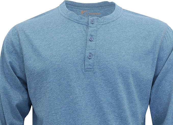VATRENUS FR Shirts 4oz Lightweight Flame Resistant Henley 100% Cotton Men's Pre-Washed Fire Retardant Base Layer