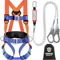 Sorano Safety Harness Fall Protection Kit, Full Body Roofing harnesses with Shock Absorbing Lanyard for Men & Women OSHA/ANSI Compliant, Full Body Chest Harness for Hunting, Climbing & Construction