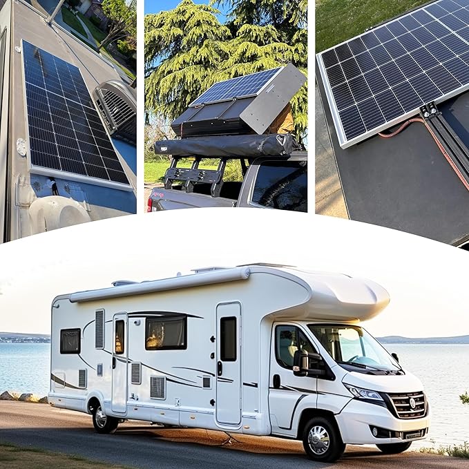 Solar Panel 250W 12 Volt 10BB Cell,Monocrystalline High-Efficiency 250 Watt 12V PV Module Power Charger for RV Caravan Marine Camper Rooftop Farm Battery and Other Off-Grid Applications