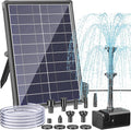 Antfraer Solar Fountain Pump for Bird Bath, 8W Solar Water Fountain Pump with Dry-Run Protection & Double-Layer Nozzles, Solar Powered Fountain with 5Ft Tubing for Small Pond, Bird Bath, Water Feature