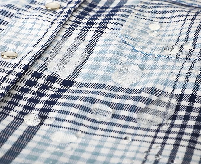 BOCOMAL FR Shirts for Men Snaps Down 7.5oz Water Repellent Fire Resistant Welding Jackets-NFPA2112 CAT2