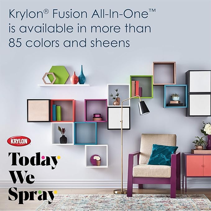 Krylon Fusion All-In-One Adhesive Spray Paint for Indoor/Outdoor Use, 12 oz, Otter Browm