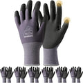 toolant 6/12 Pairs MicroFoam Nitrile Coated Safety Work Gloves, Breathable Nylon Working Gloves Men with Grip,Touchsreen