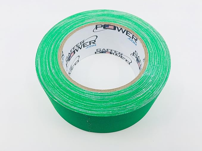 Gaffer Power Proudly Made in The USA, Real Professional Grade Gaffer Tape, Heavy Duty Gaffers Tape, Non-Reflective, Multipurpose. 2 Inches x 30 Yards, Chrome Green
