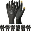 toolant 6/12 Pairs MicroFoam Nitrile Coated Safety Work Gloves, Breathable Nylon Working Gloves Men with Grip,Touchsreen