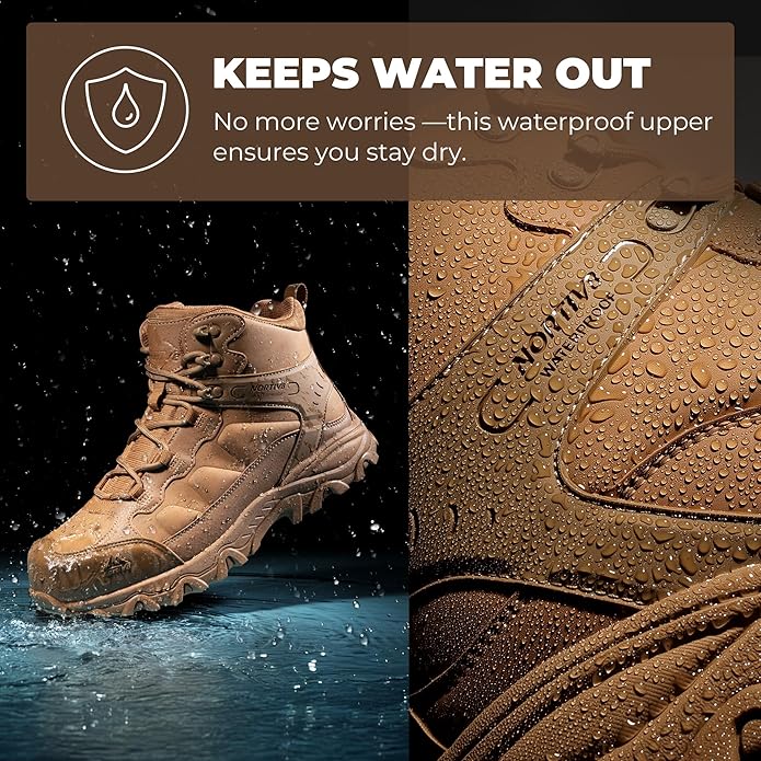NORTIV 8 Waterproof Steel Toe Boots for Men Slip Resistant Safety Industrial Boots Paladin-Steel