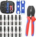 Houseables Solar Wire Connectors, Solar Connector, Crimping Tool, Disconnect Tool, Crimper, Connector Kit, PV Kit, Household, Panel, Cable, 51PC, 12 Pairs 4mm, 2 Spanner Wrench, AWG 14-10, 2.5/4/6 mm²