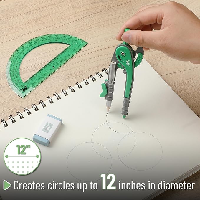 Mr. Pen- Compass and Protractor Set, Math Compass for Geometry and Drawing