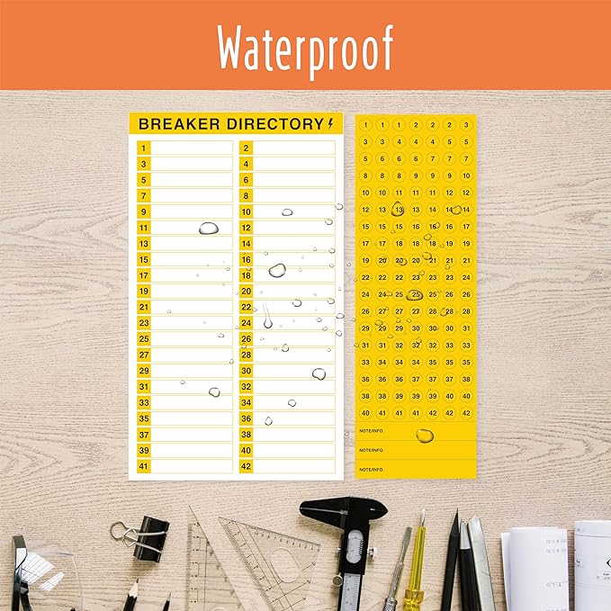 10 Sheets Breaker Panel Labels & 7 Breaker Catalog Stickers, Waterproof Durable Self-Adhesive Electrical Stickers
