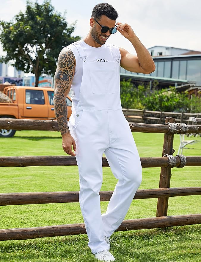Overalls for Men Fashion Coveralls Work Utility Denim Women Bib Jumpsuit with Pockets