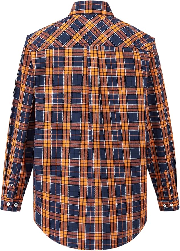 WORKWEYA FR Welding Shirts 7.5oz Cotton Button Down Flame Resistant Shirt for Men