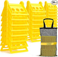 24 Pack Edge Corner Protector With Carrying Case for Flatbed Cargo Load Truck Shipping - 4'' x 6'' Winch Ratchet Straps Plastic Protectors Yellow