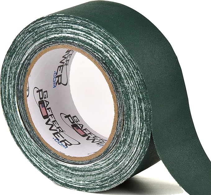 Gaffer Power Proudly Made in The USA, Real Professional Grade Gaffer Tape, Heavy Duty Gaffers Tape, Non-Reflective, Multipurpose. 2 Inches x 30 Yards, Forest Green
