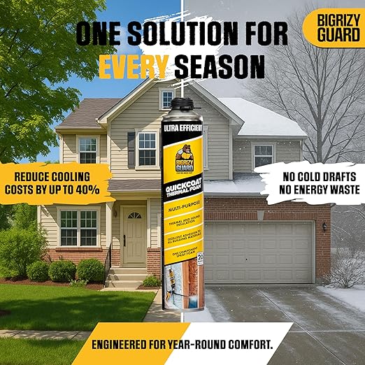 UPGRADED v2.0 Spray Foam Insulation - Closed Cell Spray Foam, 32.8 oz Can, DIY Wide Polyurethane Expanding Sealant for Garage Door, Attic, 20 Board ft(1 Pack, Gun & Cleaner Not Included)