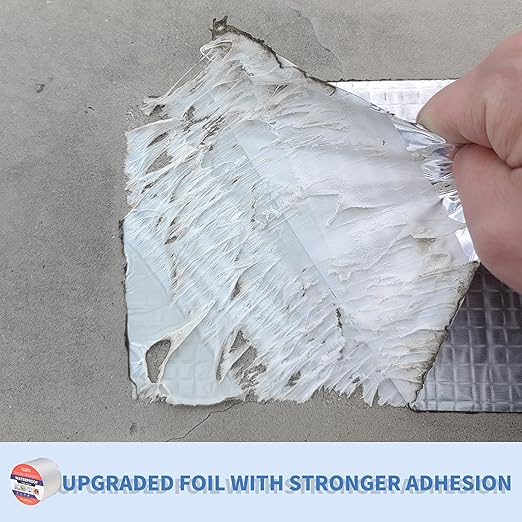 Waterproof Tape for Leaks Aluminum Butyl Tape with Adhesive for RV Repair, Glass Repairs, Air Mattress Patch, Window Caulking, Boat Sealing, Roof Patching 4in x 32.8ft