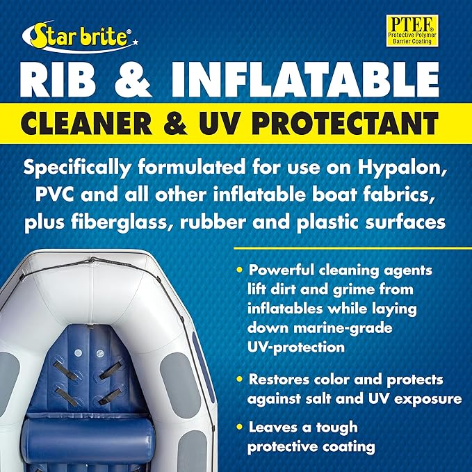 STAR BRITE Rib & Inflatable Boat Cleaner & UV Protectant Spray - Lift Dirt, Grime & Restore Color While Protecting Against Salt Deposits, Stains & Sun Damage 32 OZ (097232)