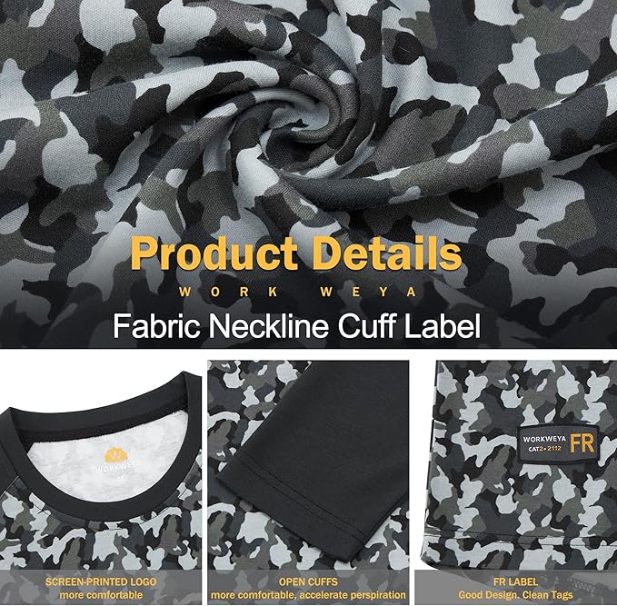 WORKWEYA FR Shirts for Men 5.5OZ Light Weight Welding Flame Resistant Shirts NFPA2112 CAT2