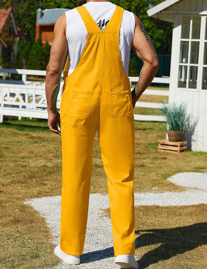 Overalls for Men Fashion Coveralls Work Utility Denim Women Bib Jumpsuit with Pockets