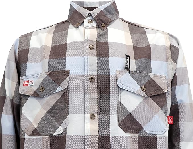 TICOMELA FR Shirts for Men Flame Resistant/Fire Retardant Shirt NFPA2112 7.5oz Men's Welding Shirt