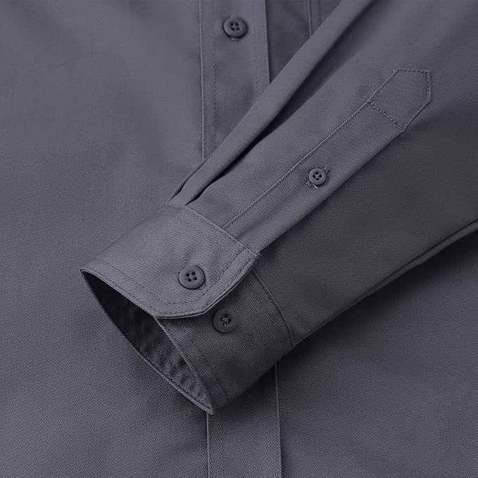 WORKWEYA FR Welding Shirts 7.5oz Cotton Button Down Flame Resistant Shirt for Men