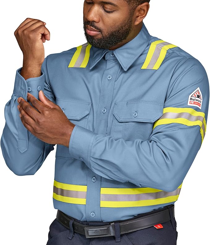 Bulwark FR Men's Midweight Fr Enhanced Visibility Uniform Shirt