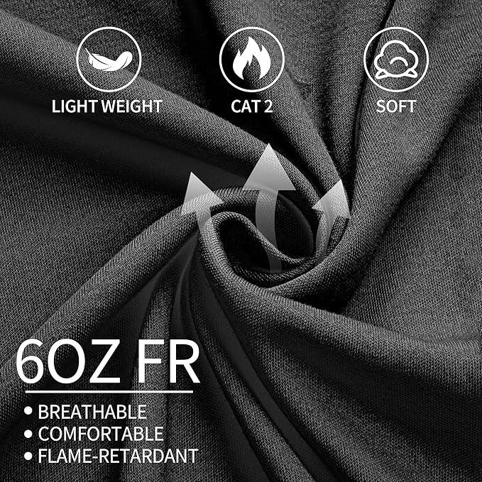 FR Shirts for Men 6 oz Hi Vis Fire Resistant Flame Resistant Long Sleeve Shirts High Visibility Cotton Welding Shirt CAT2