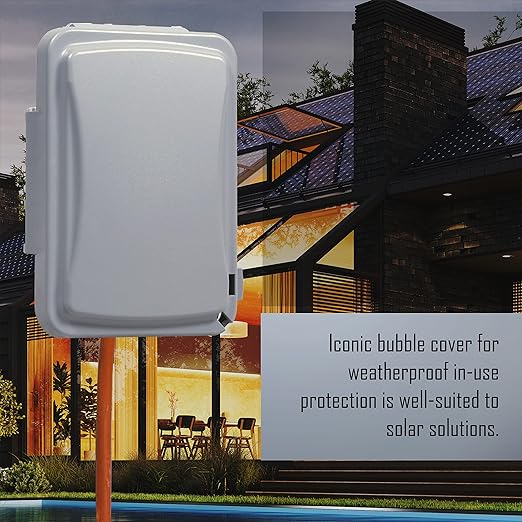 TayMac MM110G Weatherproof Single Outlet Outdoor Receptacle Cover, 5/8 Inches Deep, Grey (Pack of 2)