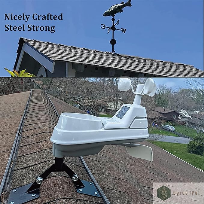 Gardenpal Garden Weathervane Steel Roof Mount with Hardware,Adjustable Weather Vanes Mount for Roofs