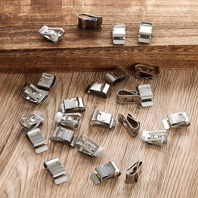 100 Pcs Stainless Steel Cable Clips S Clip Metal Trailer Wire Clip Electrical Cord Management Solar Panel Wire Clip for PV Wiring Boat Cable Boat Trailer, 0.2 Inch to 0.3 Inch in Rope Capacity, Silver