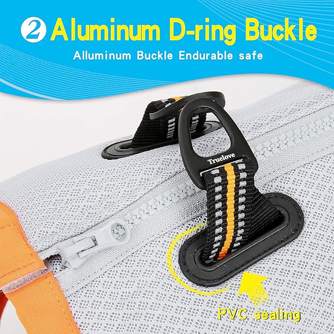 Truelove Dog Cooling Vest Harness Cooler Jacket with Adjustable Zipper for Outdoor Hunting Training and Camping