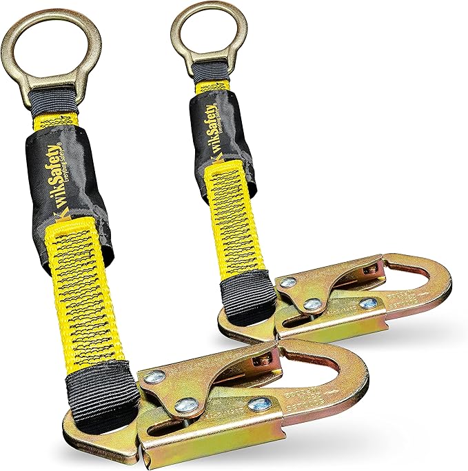 KwikSafety - Charlotte, NC - Dolphin Dorsal [2 Pack] 18" D-Ring Extender ANSI Tested OSHA Compliant Safety Harness Extension Lanyard Safety D Ring PPE Construction Roofing Fall Arrest Gear
