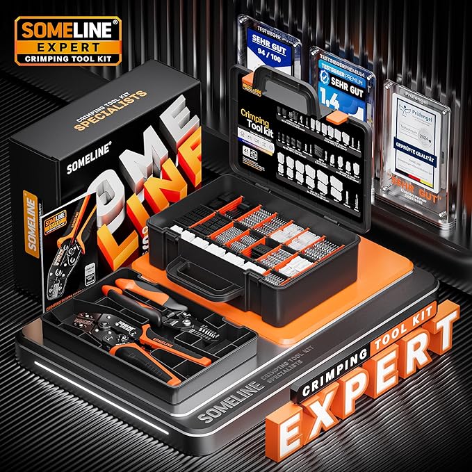 SOMELINE Crimping Tool Connector Kit, 41 Types of Connectors (2.54-4.2mm), Compatible with Molex Mini-Fit Jr 4.2mm, Standard .062" (3.68mm), Dupont 2.54mm, KF2510 and KK254, Crimper for 30-16 AWG Wire