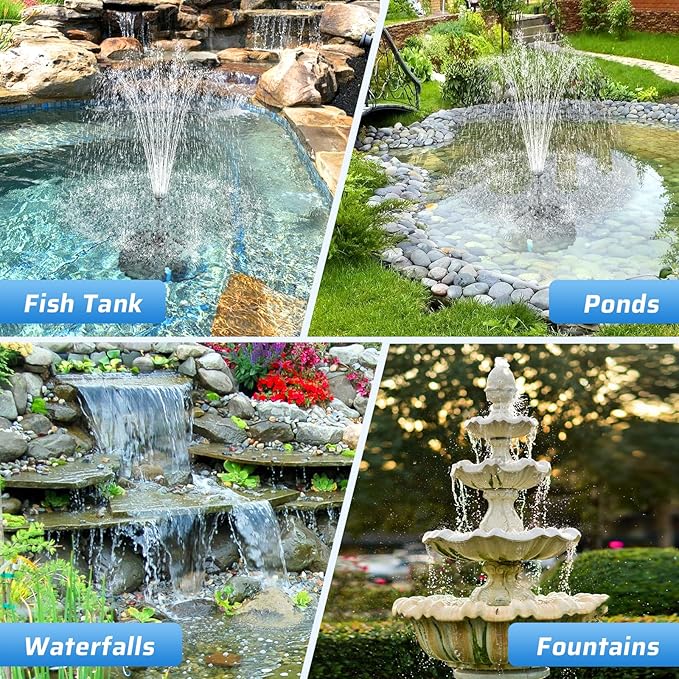Antfraer Pond Filter with Water Pump, Pond Filter Box Built-in U-V Clarifier with 660GPH Fountain Pump Adjustable, Pond Filter Box for Ponds, Fish Tank Waterfall Garden (Corded Electric)