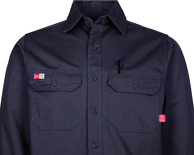 TICOMELA FR Shirts for Men Flame Resistant/Fire Retardant Shirt NFPA2112 7.5oz Men's Welding Shirt