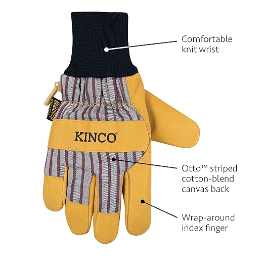 Kinco 1927KW Premium Leather Work and Ski Gloves, Medium