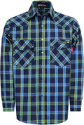 BOCOMAL FR Shirts Flame Resistant 100% C NFPA2112 7.5oz Men's Fire Retardant Welding Shirt