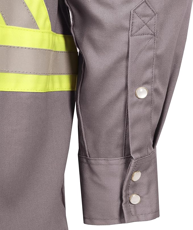 TICOMELA FR Shirts for Men High Visibility/Hi Vis Flame Resistant/Fire Retardant Shirt 6.5oz Men's Welding Shirts