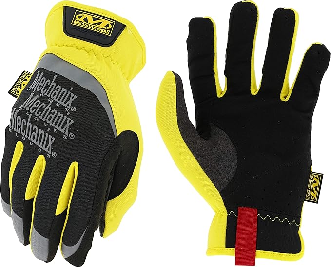 Mechanix Wear: FastFit Work Glove with Elastic Cuff for Secure Fit, Performance Gloves for Multi-Purpose Use, Touchscreen Capable Safety Gloves for Men (Yellow, Small)