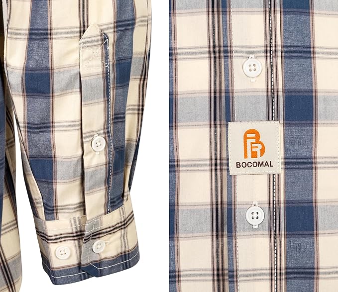 BOCOMAL FR Shirts Plaid 4.5oz Lightweight for Summer Flame Resistant Men's Fire Retardant Shirt-CAT1