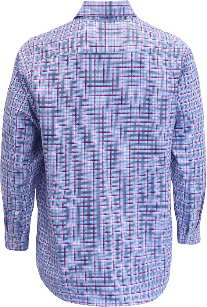 BOCOMAL FR Shirts Flame Resistant NFPA2112/CAT2 6.5oz Light Weight Printed Fire Retardant Plaid Shirt
