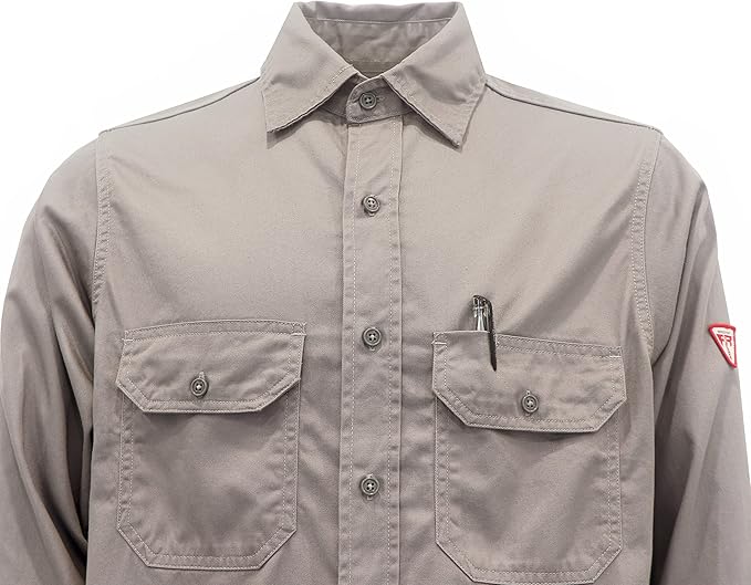 TICOMELA FR Shirts for Men Flame Resistant/Fire Retardant Shirt NFPA2112 7.5oz Men's Welding Shirt