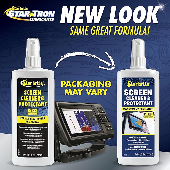STAR BRITE Screen Cleaner & Protectant; Clean & Protect Phones, Tablets, Sunglasses, Helmet Visors, Touchscreens & More. Shed Fingerprints, Grime, Salt Water & Increase Rain Visibility (088308)