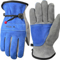 Leather Work Gloves for Men or Women. X-Large Glove for Gardening, Tig/Mig Welding, Construction, Chainsaw, Farm, Ranch, etc. Cowhide, Cotton Lined, Utility, Firm Grip, Durable. Blue-Grey XL