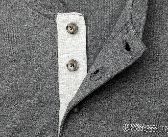 BOCOMAL FR Shirts for Men 5.5oz Lightweight Long Sleeve Work Henley Fire Resistant Shirt CAT2