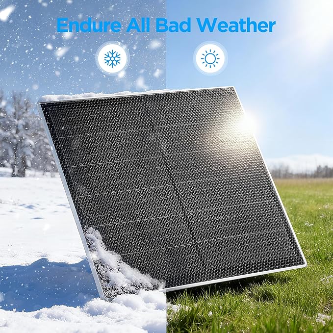Solar Panel 5V 3W for Smart Bird Feeder and Outdoor Security Camera,IP65 Waterproof, 3m Charging Cable, Type-C Compatibility