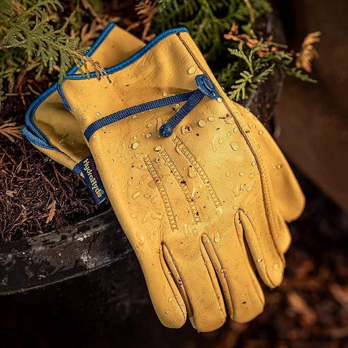 Wells Lamont Men's Adjustable HydraHyde Leather Work Gloves – Water-Resistant, Breathable, Durable – Ideal for Gardening, Landscaping, Ranching – Heavy Duty Leather Work Gloves – Saddletan, XX-Large