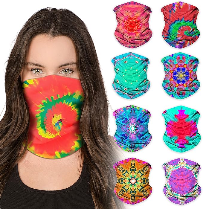 Sojourner Neck Gaiter, Bandana, Buff (9 Pack) - Face Cover for Men, Women, and Teens - Neck Warmer UV Sun Protection Gator